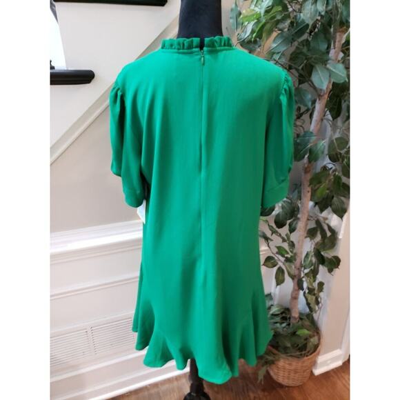 CeCe Womens Green Polyester Tie V Neck Short Sleeve Knee Length A Line Dress XL - Picture 8 of 14